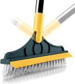 2 in 1 Floor Scrub Brush, Magic Broom Brush Floor Brush Scrubber with Long Handle, Premium 120 Degree Rotating Removable Crevice Cleaning Brush with Squeegee.