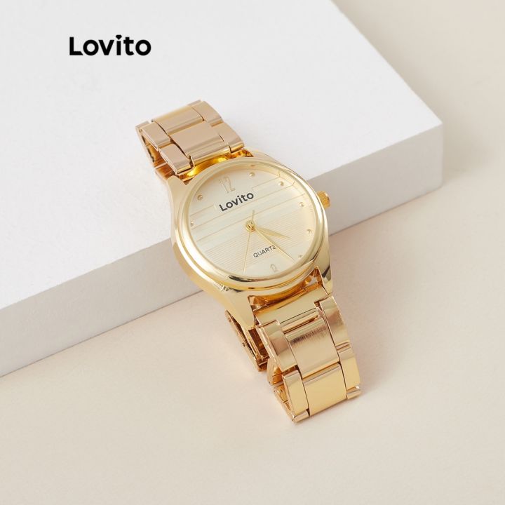 Lovito%20Classy%20Plain%20Basic%20Stainless%20Steel%20Strap%20Quartz%20Watch%20for%20Woman%20LL4025%20(Golden)%20-%20Image%208