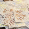 40pcs/pack Museum Series Decorative Stickers Scrapbooking Stick Label Diary Album Stationery Retro Stamp Plant Sticker.