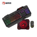 MARVO CM306 Rainbow Backlight Membrane Gaming Keyboard and Mouse Combo with Thick Mouse Pad. 