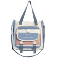 Large capacity contrasting tote bag for school girls in class bag handbag crossbody bag for junior high school students. 