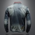 2023High-end Fashion Handsome Trend Personality Embroidered Vintage Denim Coat Done Old Yellow 100% Cotton Formal Four Seasons. 