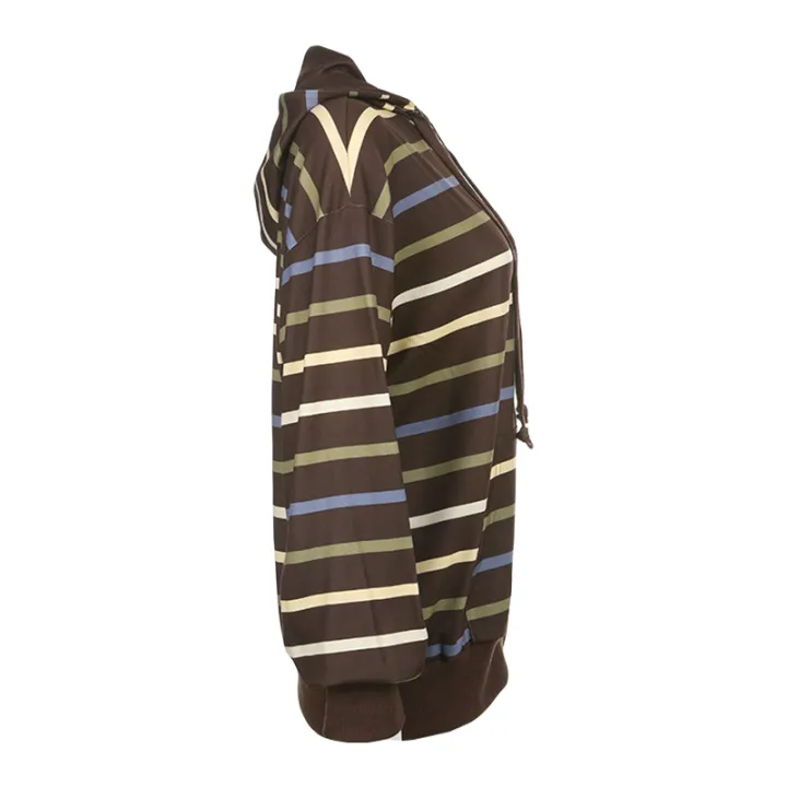 Women%20Zip%20Up%20Drawstring%20Hoodie%20Casual%20Striped%20Long%20Sleeve%20Sweatshirt%20Jacket%20Autumn%20Streetwear%20-%20Image%206