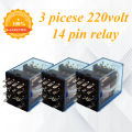 3 Pieces AC 220V/240V 5A Coil 14 Pin DPDT Power Electromagnetic Relay. 