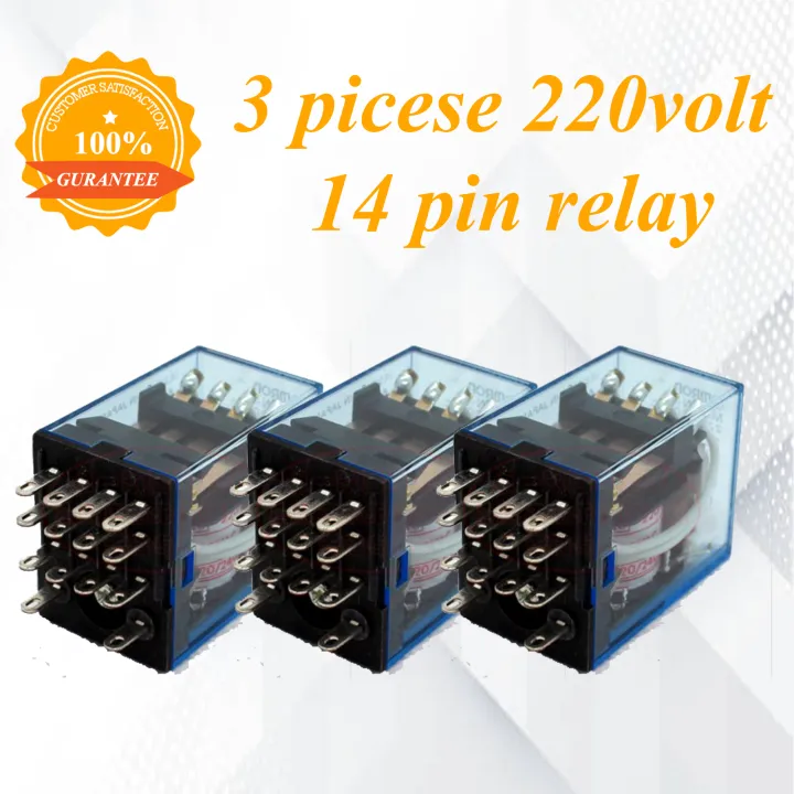 3%20Pieces%20AC%20220V/240V%205A%20Coil%2014%20Pin%20DPDT%20Power%20Electromagnetic%20Relay%20-%20Image%202