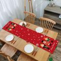 180*35cm Merry Christmas Tablecloth New Year Party Table Decorations Safflower Pine Leaves Christmas Table Cloth Christmas Table Runner Merry Christmas Decoration.
