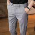 2022 Men Striped Suit Pants Ankle Trousers New Men's Formal Pants High Quality Business Fashion Casual Msn Clothing Dress Pants. 