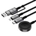 WiWU Wi-C050 Legend Series 3in1 USB-A + Type-C to Lightning – Type-C – Smart Watch Charging Cable 100W 1.2M. 