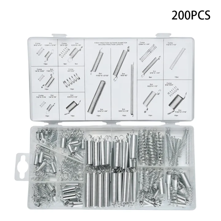200Pcs%20Springs%20Assortment%20Set%20Portable%20Hardware%20Tool%20Extension%20Tension%20Compression%20Spring%20Assortment%20Kit%20-%20Image%202