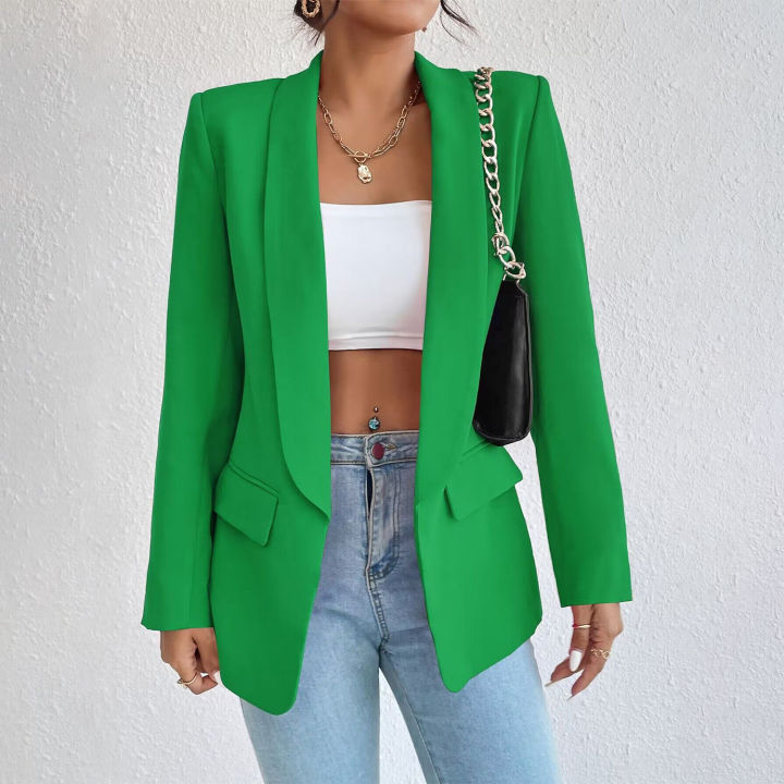 women%20suit%20coatAutumn%20and%20Winter%20Temperament%20Commuting%20Solid%20Color%20Polo%20Collar%20Long%20Sleeve%20Suit%20Coat%20Top%20Blazer%20-%20Image%208