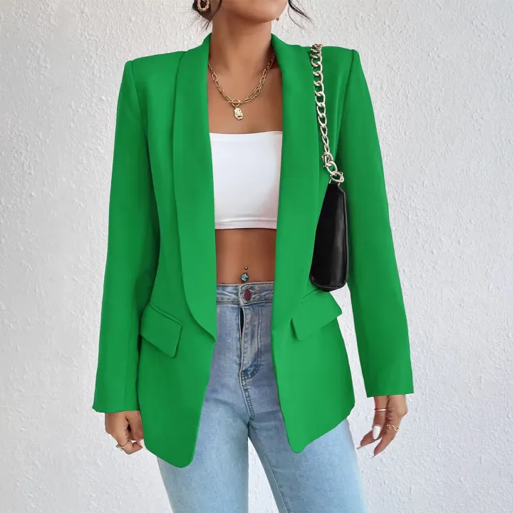 women%20suit%20coatAutumn%20and%20Winter%20Temperament%20Commuting%20Solid%20Color%20Polo%20Collar%20Long%20Sleeve%20Suit%20Coat%20Top%20Blazer%20-%20Image%208