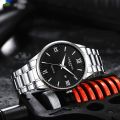 CHRONOS Men's Business Leisure Quartz Watch Minimalist Fashion Calendar Analog Stainless Steel Wrist Watch.