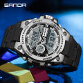 Sanda Men's Watches Sports 50M Waterproof Digital Wristwatch for Male Clock Stopwatch Men's Watch 9010.