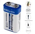 9v rechargeable battery, Doublepow 1pcs 9V Ni-MH 280mah rechargeable batter- 1pcs.