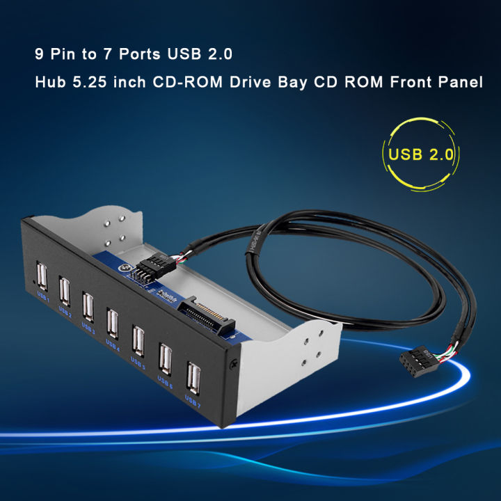 9%20Pin%20to%207%20Ports%20USB%202.0%20Hub%205.25%20inch%20CD-ROM%20Drive%20Bay%20CD%20ROM%20Front%20Panel%20-%20Image%204