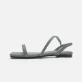 French thin strap sandals women's summer flat soles are versatile, black square toe with a line simple ins tide college student roman shoes. 