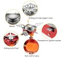 Portable Folding Mini Gas Stove-Stainless Steel Gas Stove Ultra Light Folding Furnace Outdoor Metal Camping Gas Stove Picnic Cooking Gas Burners Folding Stove.