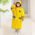 Korean Style Kid's Rain Poncho with Safety Reflective Stripes Students Waterproof Full-body Raincoat Reserved Backpack Space. 