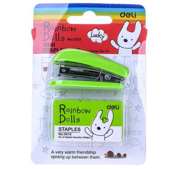 Deli Mini Stapler With Stapler Pin - Green
