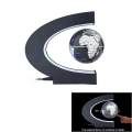 US Plug 3'' C Shape Magnetic Levitation Floating Globe Illuminated And 3 Colors Globe World Map With Colored LED Light Anti Gravity Globe For Desk Decoration. 
