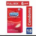 Durex -Thin Feel Condom - Full Box - 3x6=18pcs. 