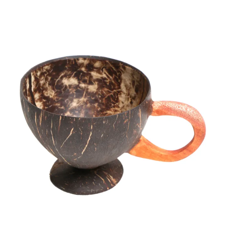 Shell Tea Cup Eco Friendly Natura Hancrafted Coconut Shell Tea Cup for Taking Hot Tea ...