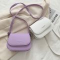 Trendy Saddle Shoulder Bag Women PU Leather Crossbody Bag Simple Solid Color Flap Messenger Bag Fashion Handbags Pouch. 