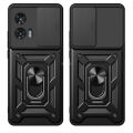 Quiberk for Motorola Edge 50 Fusion 5G Phone Case Slide Camera Cover Magnetic Kickstand Hard Shockproof Armor Back Casing. 