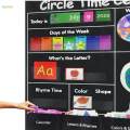 Circle Time Learning Center Pocket Chart Color Shape Counting Weather Learning Turnable for Teaching Aids Classroom Kindergarten Teachers. 