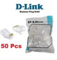 50 Pieces RJ45 Plug Ethernet Gold Plated Network Connector - CAT5e CAT6 Transparent Networking Cable Connectors - Cable Protector. 