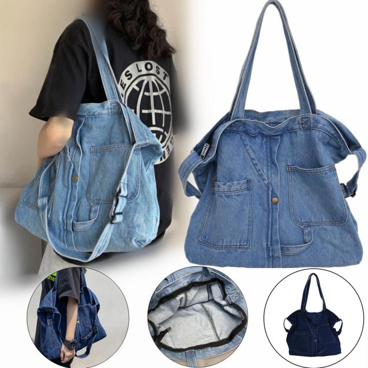 New Harajuku Wash Denim Bag Women Handbags Large-capacity Shoulder Bag Female Korean Version Girls Messenger Bag