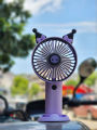 Handheld and Travel-friendly USB Rechargeable Mini Fan with Popular Cartoon Shape.