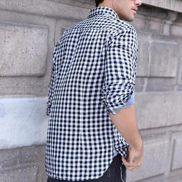 Trendy%20Black%20&%20White%20Check%20Long%20Sleeve%20Casual%20Shirt%20-%20Shirt%20-%20Image%203