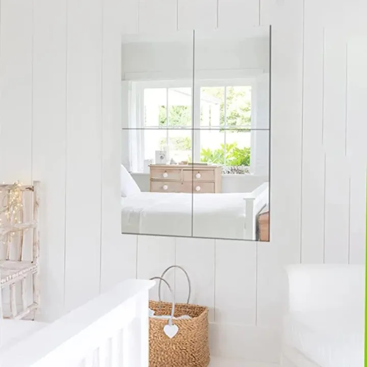 4pcs%20Acrylic%20Mirror%20Sheets%20Flexible%20Non%20Glass%20Mirror%20Tiles%20with%2016pcs%20Self%20Adhesive%20Stickers%20for%20Home%20Livingroon%20Decoration%20Wall%20-%20Image%203