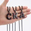 N XL European and American 26 letter necklace men's 316L Stainless steel pendant stainless steel surname necklace. 