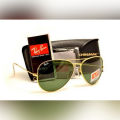 Ray-Ban Golden Frame & green Lens Sun glass. 