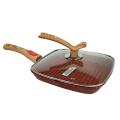 MGC 24cm Granite Coating Nonstick Square Grill Pan - 24cm - Red, Romantic Square Grantie Non-Stick Fry Pan.CD:P450. 