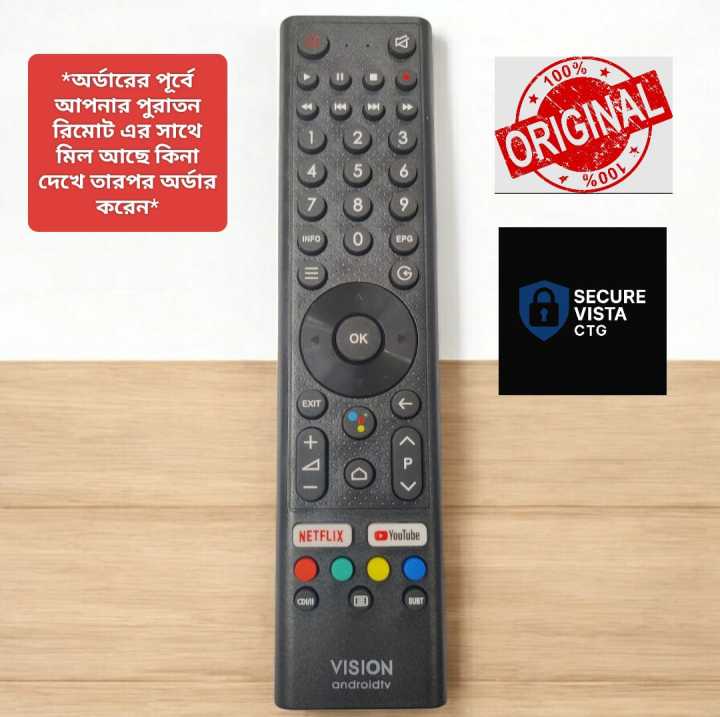PREMIUM QUALITY VISION ANDROID LED TV REMOTE CONTROL WITHOUT VOICE ANS YOUTUBE,NETFLEX OPSTION