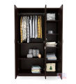Chocolate Color Partex MDF Laminated Board 3 part Almirah with clothes storage hanger shelf by Nice shop 3 Doors Wardrobes Almirah 72/45.