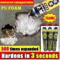 PU Foam Spray 750ml Expanding Spray Hardens In 3 Seconds PU Foam Sealant Waterproof & Plugged Holes. 