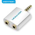 (NEW)Vention 3.5mm Earphone Audio Splitter Connecter Adapter with mic 1 Male to 2 Female Audio Adapter For Headphone PC Mobile Phone.