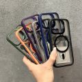 HOCE Invisible Bracket with Lens Film Magnetic Phone Case For iPhone 17 16 15 14 13 12 Pro Max 15 Plus 11 Magsafe Case Lens Kickstand Clear TPU Protector Cover.