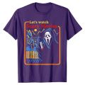 Lets Watch Scary Movies Scream Horror Halloween T-Shirt Gothic Tee Tops. 
