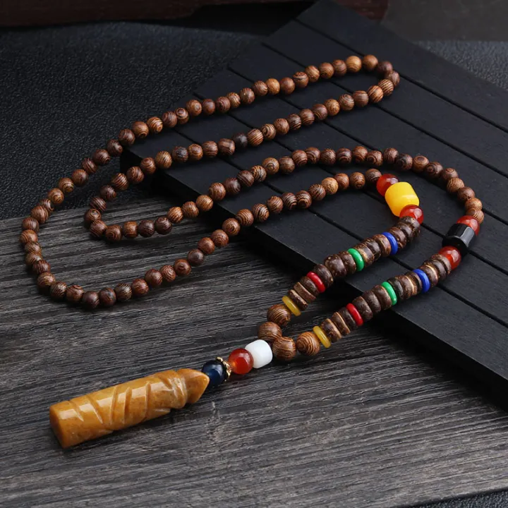 Wholesale%20boho%20jewelry%20Men%20Vintage%20Nepal%20necklace%20Religion%20Tribal%20Wood%20Beads%20jewelry%20handmade%20long%20boho%20beaded%20necklace%20women%20-%20Image%204
