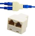 Computer White High Quality 1 Piece 1 to 2 Way LAN Ethernet Network Cable RJ45 Female SPLETER Adapter Adapter. 
