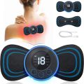 EMS Neck Massager Mini Electric Pulse Cervical Back Muscle Pain Relief Spine Massage Pads.