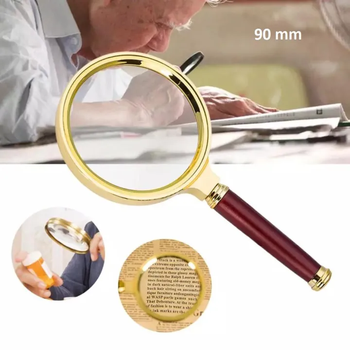 90Mm%20Gold%20Wood%20Handle%20Magnifier%20Zoom%20Magnifying%20Glass%20Lens%20-%20Magnifying%20Glass%20-%20Image%202