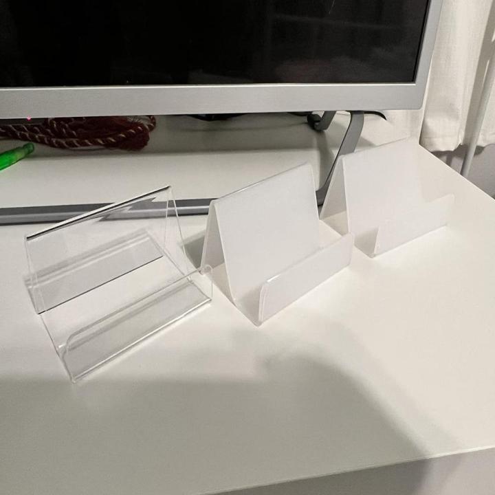 Acrylic Acrylic business card holder Portable 9*6.5*5cm Transparent Transparent card display rack Small Desktop business card storage for Office Store Meeting Business professionals Promotional events