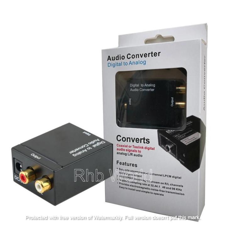 Optical Coaxial Toslink Digital to Analog Audio Converter Adapter RCA L/R 3.5mm