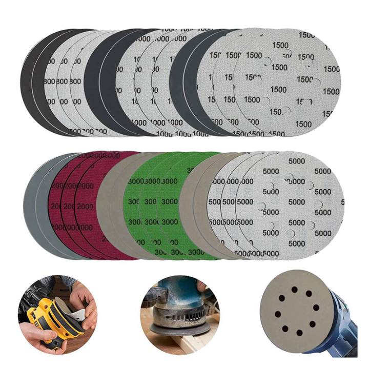 120Pcs%205-Inch%20Sanding%20Disc%20Sets,%20Hook&Loop%205-Inch%208-Hole%20Combination%20(800/1000/1500/2000/3000/5000)%20Sandpaper%20-%20Image%206